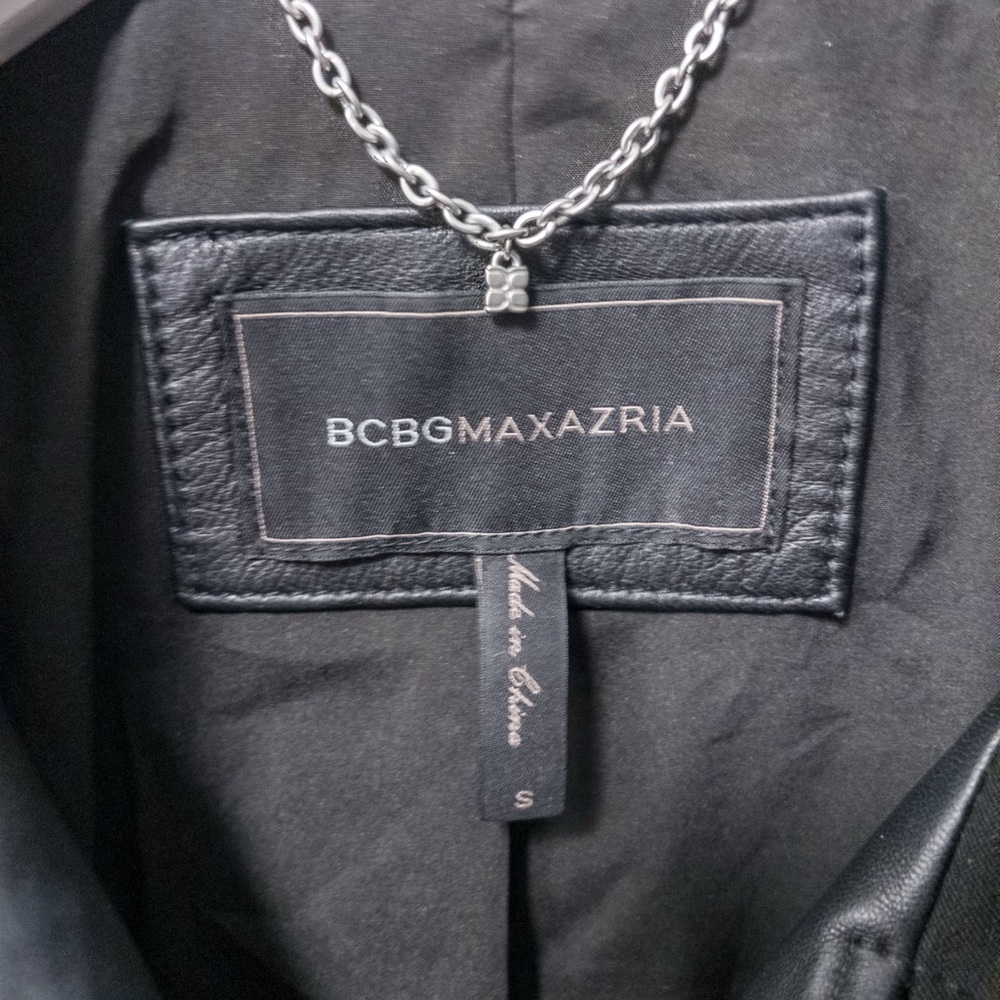 BCBGMaxAzria Black Leather Moto Jacket - Picture 9 of 12